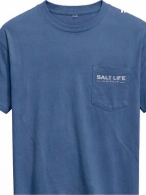 Salt Life Short Sleeve Pocket Tee in Denim Blue
